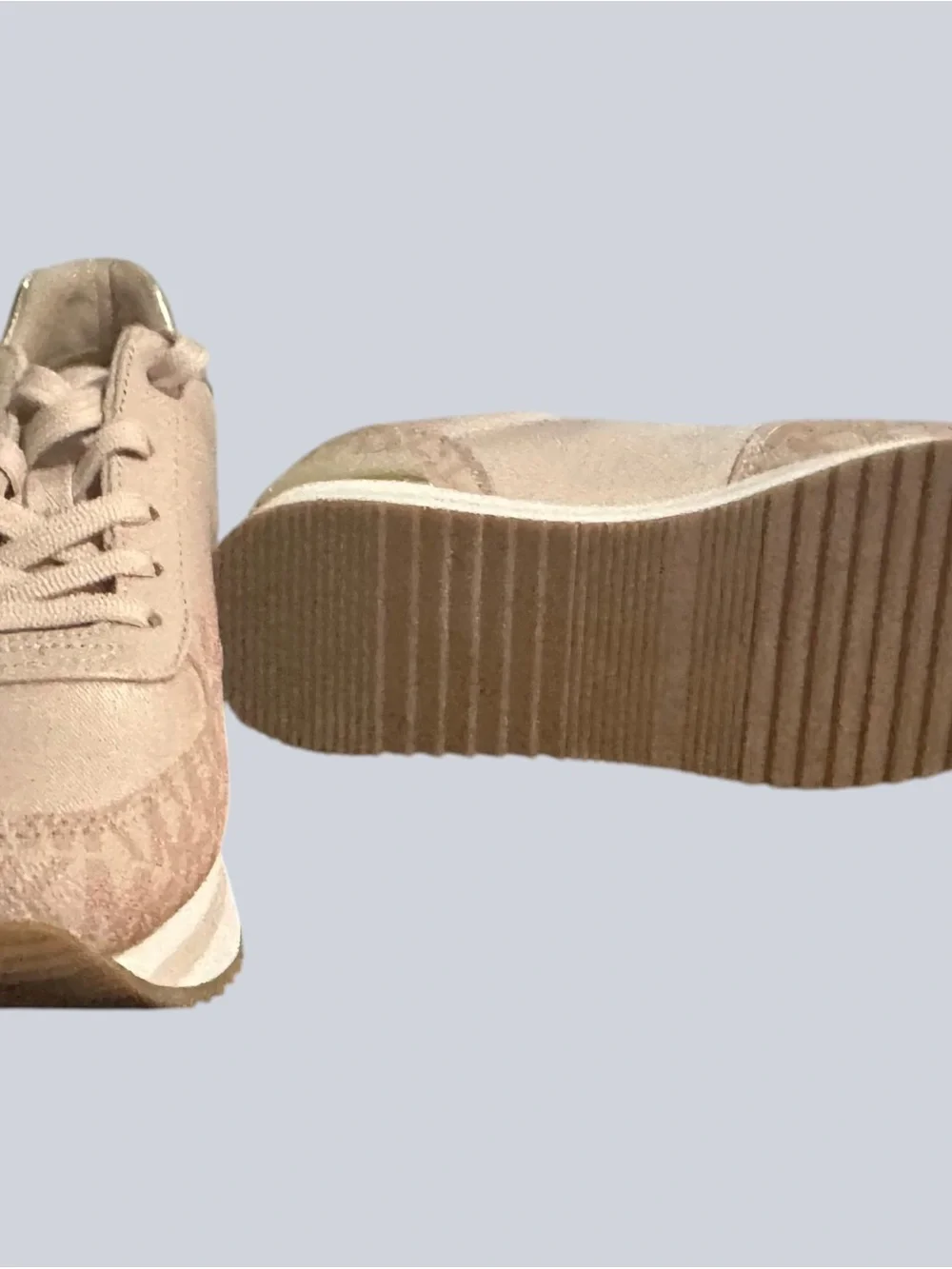 Michael Kors Rose Gold Platform Lace-Up Sneakers